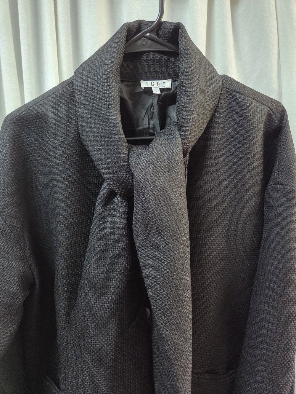 TCEC Black Shawl-Collar Coat